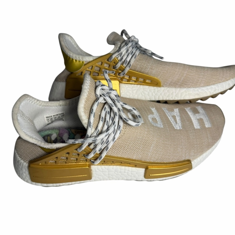 Adidas Pharrell Williams NMD Hu Trail  'HAPPY' China Gold Knit Sneakers Sz 7 - Picture 7 of 15